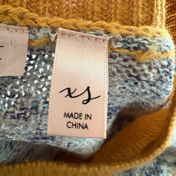 Willow & Root women’s knit lightweight sweater yellow gray sz XS preloved - Picture 6 of 6